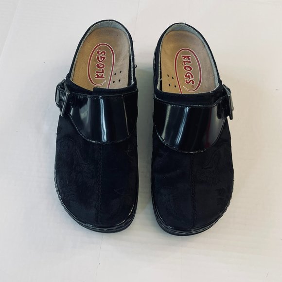 Women’s Klogs‎ Austin Floral Pattern Suede Leather Clogs SIZE 7 W - Picture 1 of 7